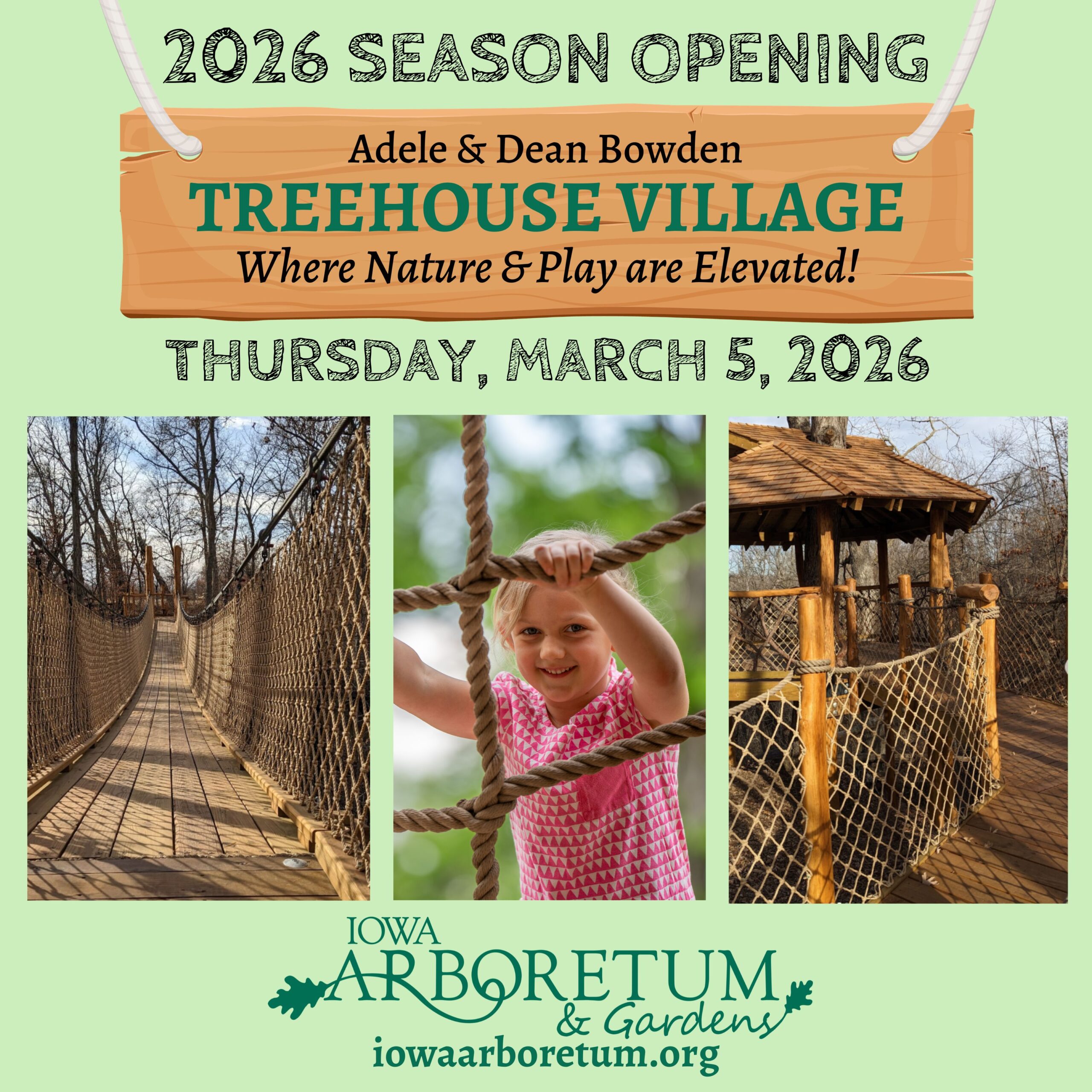 Treehouse Village covered in snow